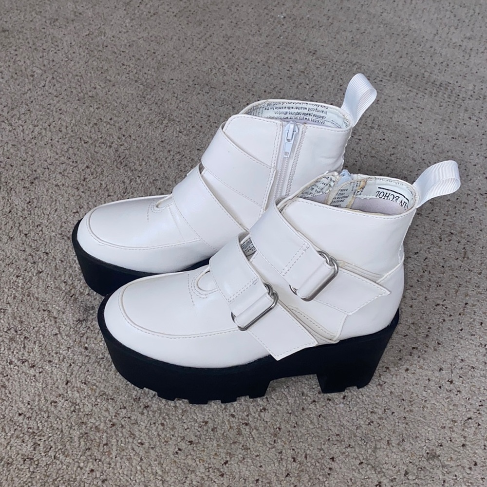 White platform boots